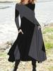 Autumn/Spring Crew Neck Casual Vacation Women's A-Line Midi Dress