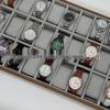 Walnut Wood Grain 30-Slot Watch Display Tray