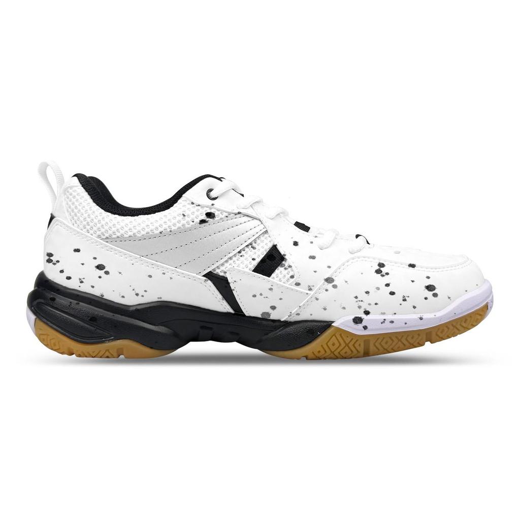 Li Ning Koba Synthetic Leather, Textile Low Top Badminton Shoes Men's Black White AYTM079-11(Team47-)