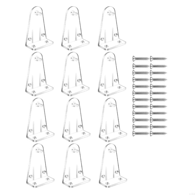 62KD 12/36Pcs Horizontal Blinds Hold Down Brackets Clear Bottom Rails Hold Clips with Screws Curtain Replacement Accessories