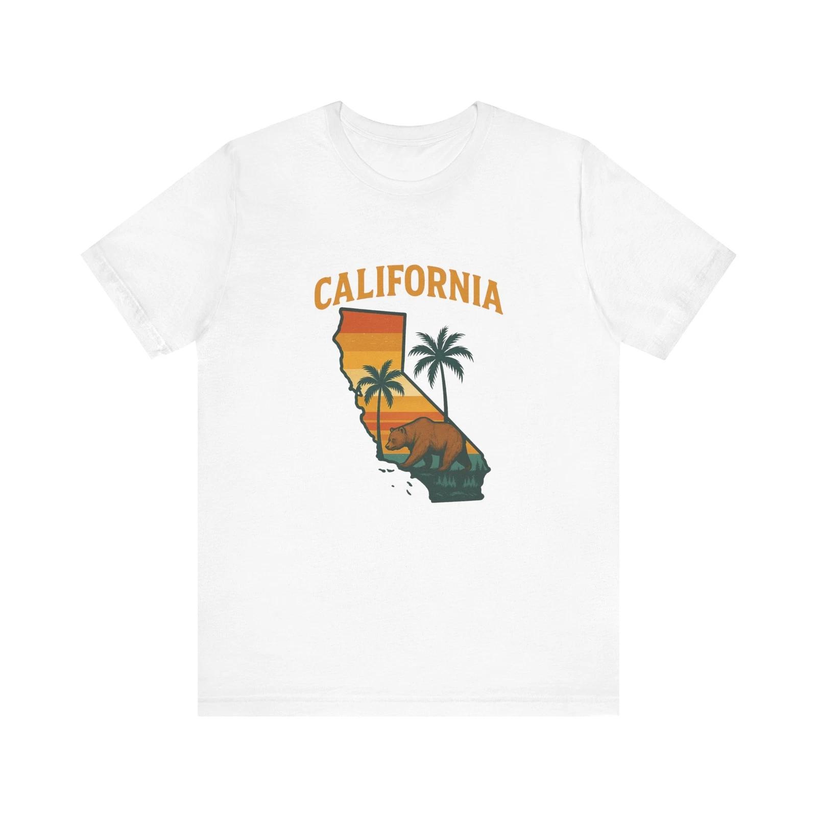 California State Bear Unisex Graphic Tee, Summer, Gift for Travelers, Beachwear S