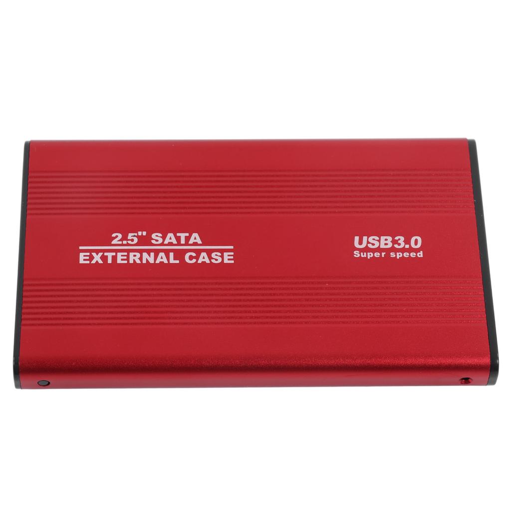 Hard Drive Enclosure 2.5in 4TB LED Indication Aluminum Housing Hot Swappable 5Gbps USB 3.0 Port External HDD Case Red