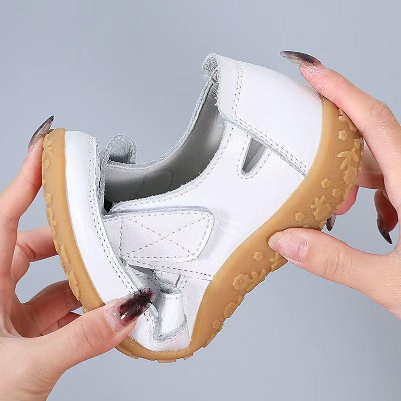 Women's Summer Baotou Hollow Out Flat Sole Sandals Soft Sole Non Slip Lightweight Breathable Cave Shoe Velcro Elderly Sandals