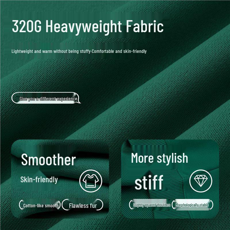 Dark Green Cotton Hoodie with Logo: Corporate Team or Class Uniform, Long Sleeve, Round Neck for Autumn/Winter.