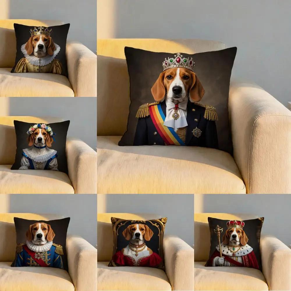 Beagle Hund Kissenbezug Weich Wendbar Langlebig Kissenbezug Vielseitig einsetzbar für Zuhause Auto Täglichen Komfort