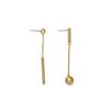 Asymmetrical Geometric Tassel Earrings: Copper-Plated Gold, Korean Style, High-End Fashion