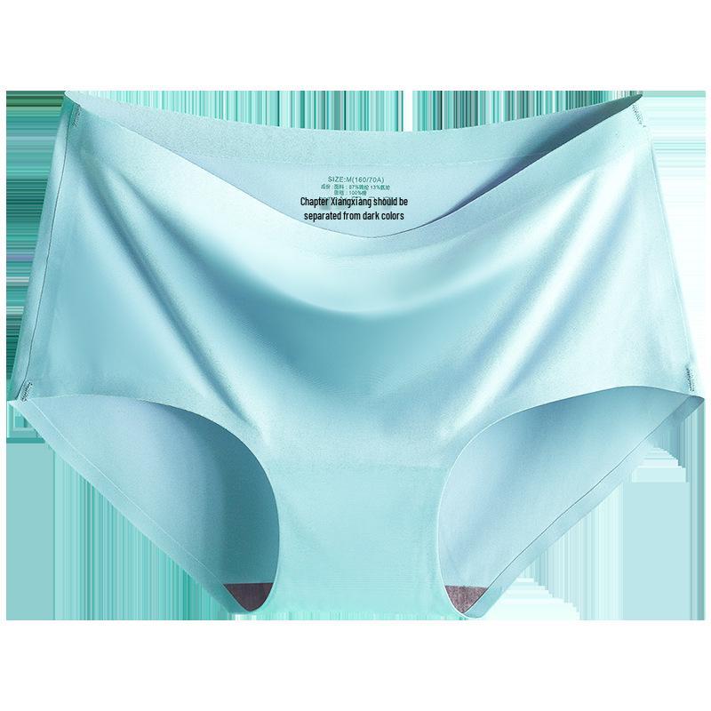 Plus Size Mid-Waist Ice Silk Triangle Briefs for Women