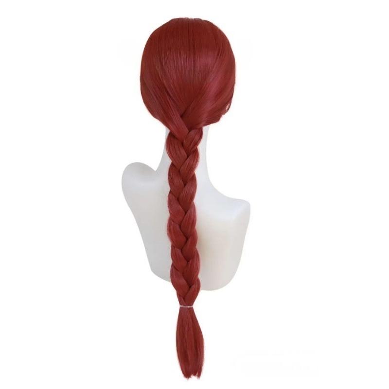 Synthetic Hair Long Braided Reddish Brown Heat Resistant Costume Wig for Fiona Cosplay Adult Fiona Costume Women Shrek Anime