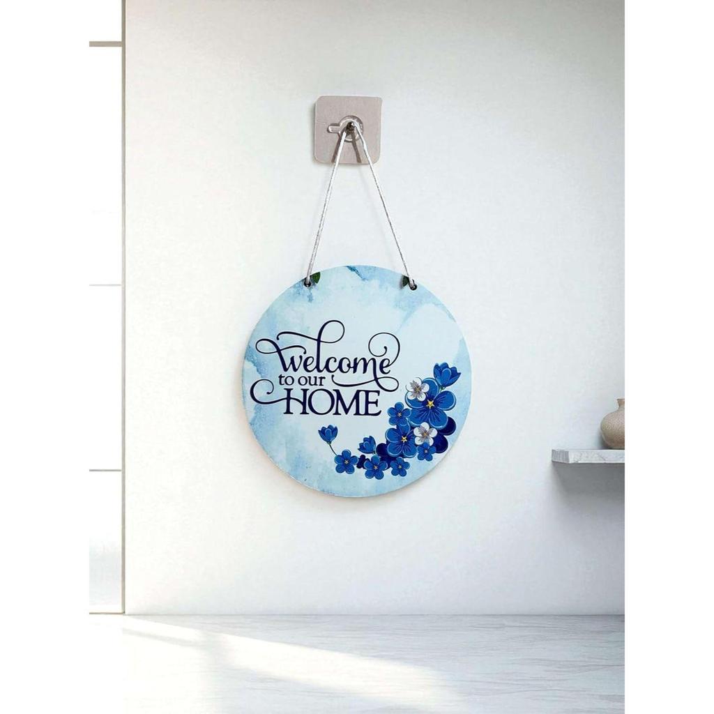 Wooden Wall Hanging Welcome Sign – Decorative Quote Board for Home, Door, Entrance, Hall & Office - Rustic Wall Art & Housewarming Gift Item