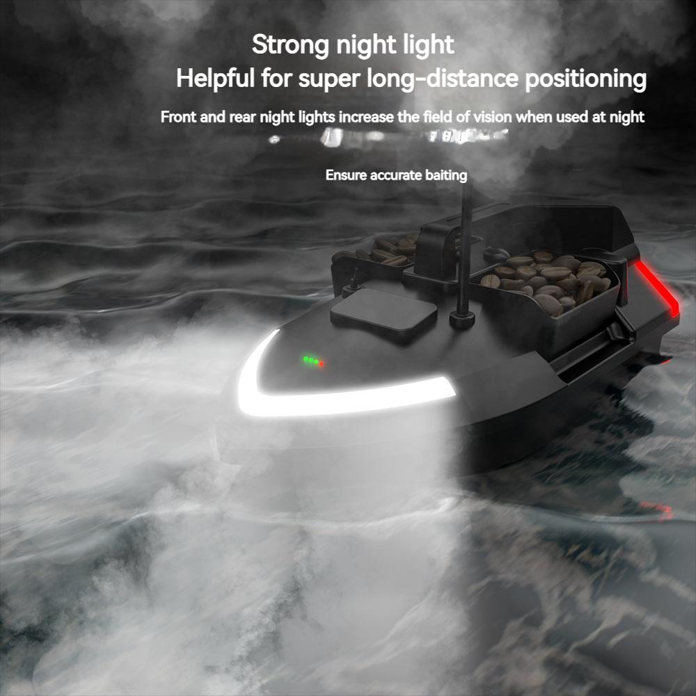 Fishing Bait Boat, Led Power Display and Searchlight, Battery Capacity 12000mah, 40 GPS Set Points, 3-hour Cruise, Automatic Return