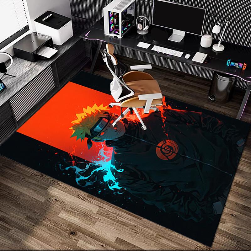 Naruto Carpet, Non-slip Office Chair Rug, Digital Print Home Area Rug, Unique Festival Decorations