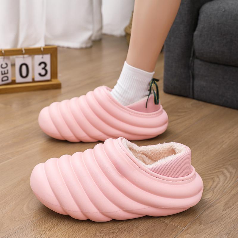Winter New Women Cotton Slippers Home Use Versatile Autumn Winter Couple Warm Head Packed Thick Bottom Men's Cotton Shoes