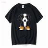 Inktastic Bernese Mountain Dog T Shirt Kiniart Bmd Cute Drawing Illustration Vintage Washed Stylish Homme Stretched Versatile