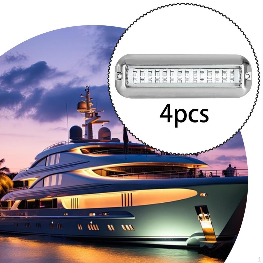 4 Pieces Boat Transom Lights Marine Light High Performance, Professional, Underwater Stainless