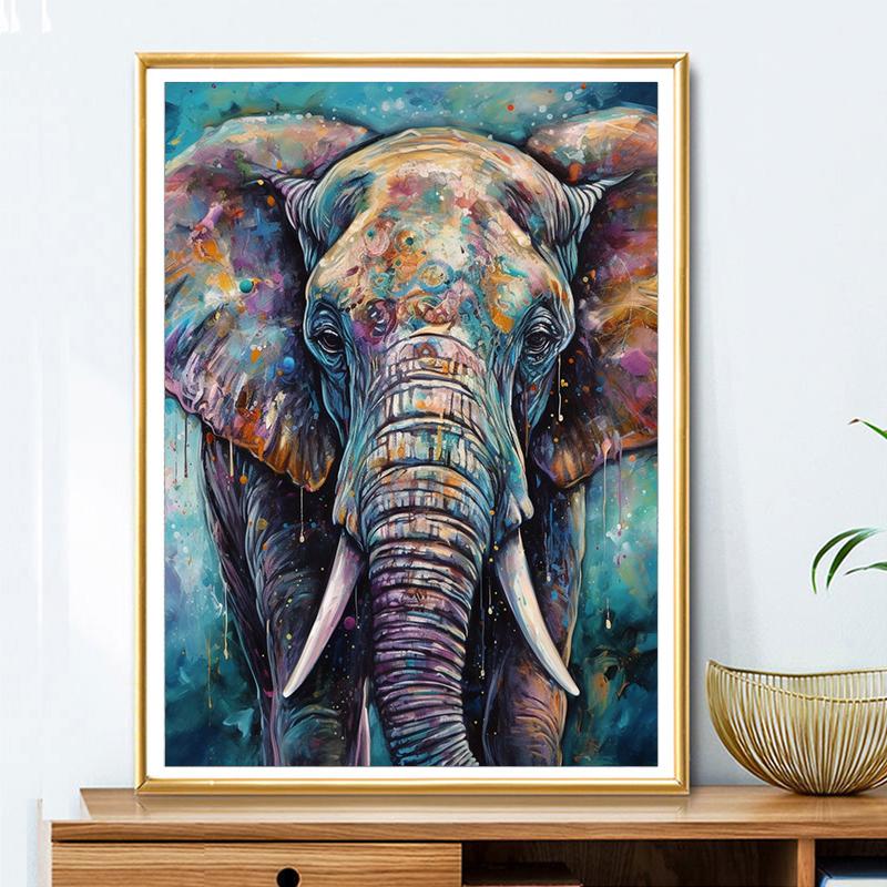 5d DIY Diamond Painting Cross Stitch Watercolor Elephant Animals Diamond Embroidery Mosaic Full Round Drill Home Decor Arts
