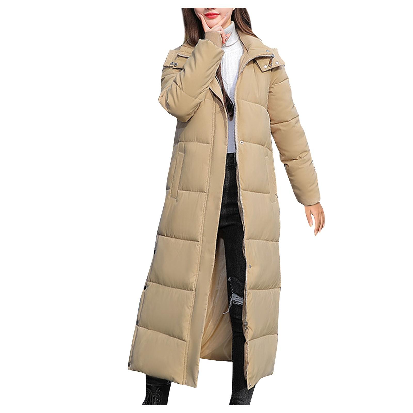 Women s Fashion Winter New Cotton-padded Jacket Slim Lengthened Thick Cotton-padded Jacket XXL