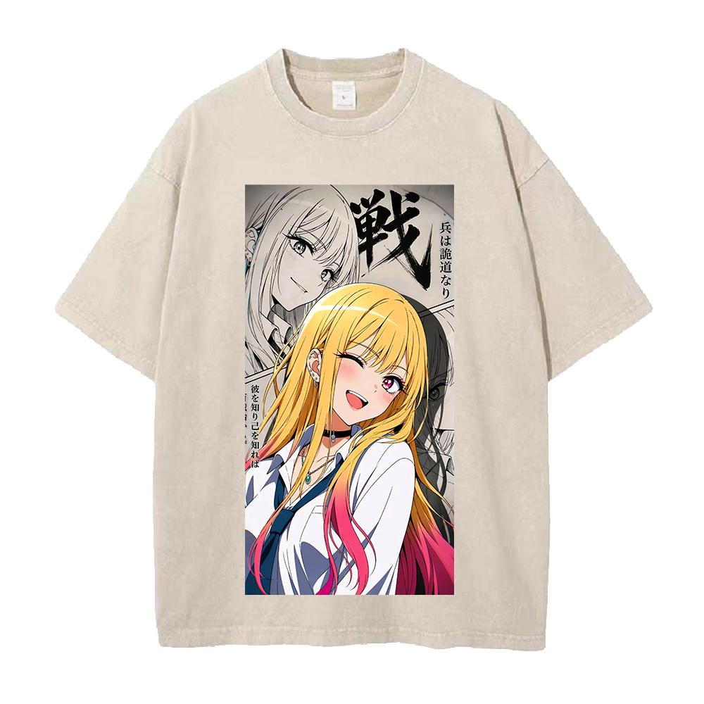 My Dress Up Darling Marin Kitagawa Γραφικό T-shirt Άνδρες Γυναίκες Φαρδιά Ρούχα Πλυμένο Βαμβακερό T-shirt Καθημερινό T-shirt Vintage Streetwear