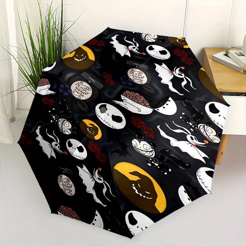 

Jack Skellington,Sally Automatic Opening and Closing Fashion umbrella - 8-rib Folding Design, Lightweight and Portable, Suitable for Daily B