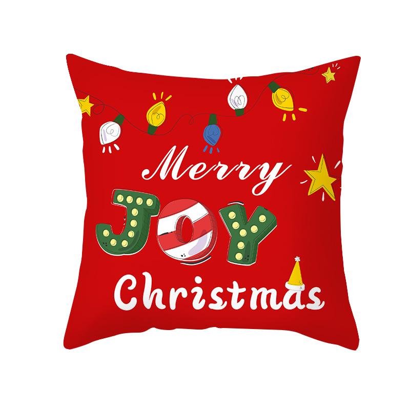 New Christmas Pillow Case Printed Peach Skin Living Room Bedroom Sofa Cushion Home Pillow Case