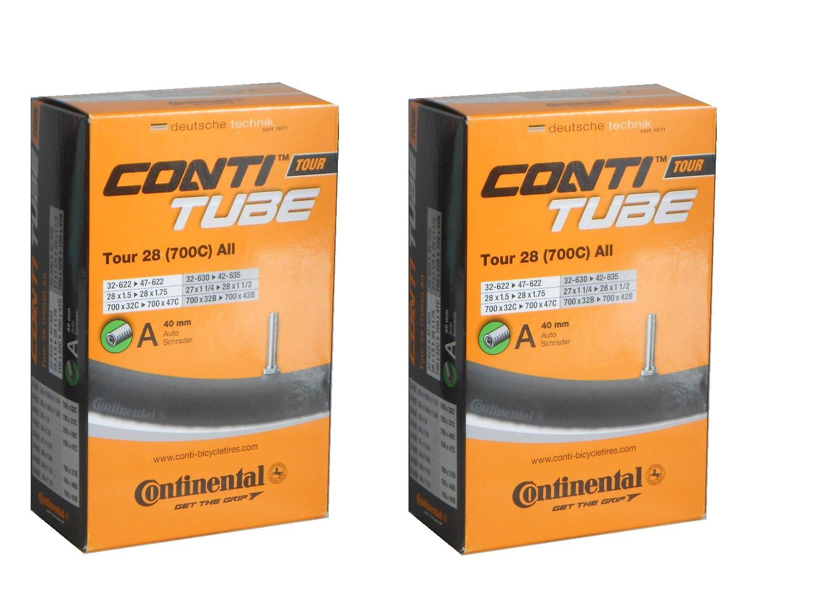 

Set of two Continental Tour28 All 700x32/47c tubes with Schrader valves (32-622/47-622) (40mm valve length) [Imported]