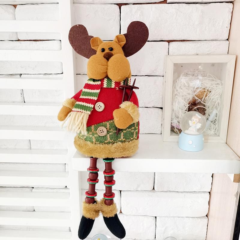 New Christmas Dolls Tree Decor New Year Ornament Reindeer Snowman Santa Claus Sitting Doll Decoration Merry Christmas