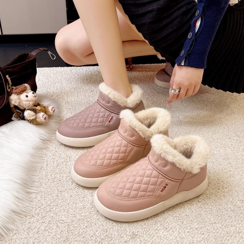 New winter velvet thickened outer wear bag and cotton slippers women's non-slip and snow-proof lightweight student home indoor cotton shoes