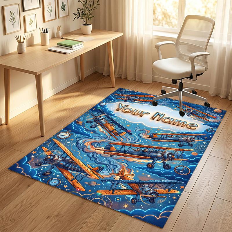 Fantasy Magic Theme Crystal Velvet Rug Personalized Custom Name Text Soft Floor Mat Home Decor