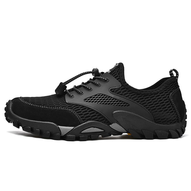 Summer Men's Breathable Outdoor Hiking Shoes Lightweight Casual Shoes For Men Anti-Slip Simple Low-Top Men's Shoes Plus Size