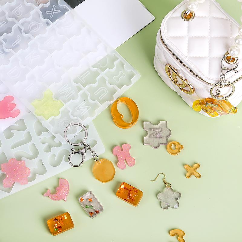 Alphabet Harz Silikonform Harz Buchstaben Zahlen Formen Alphabet Schlüsselanhänger Formen für DIY Schlüsselanhänger Schmuck Anhänger Herstellung