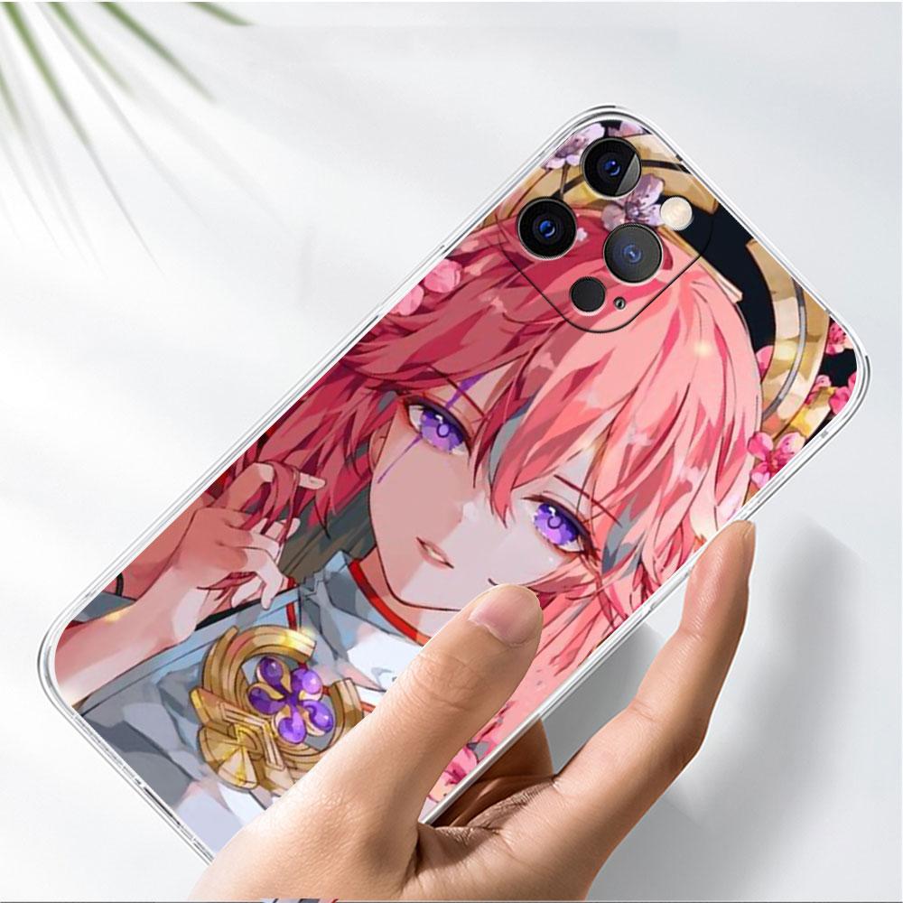 Genshin Impact Raiden Shogun Baal Clear Case For Apple iPhone 13 11 14 12 Pro 7 8 Plus XR X XS Max 6 6S 13Pro Phone Cover