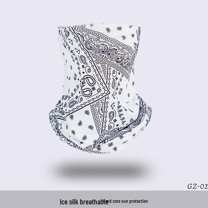 Ice Silk Ear-Hanging Face Mask - Breathable Sunshade & Neck Gaiter for Cycling & Sports