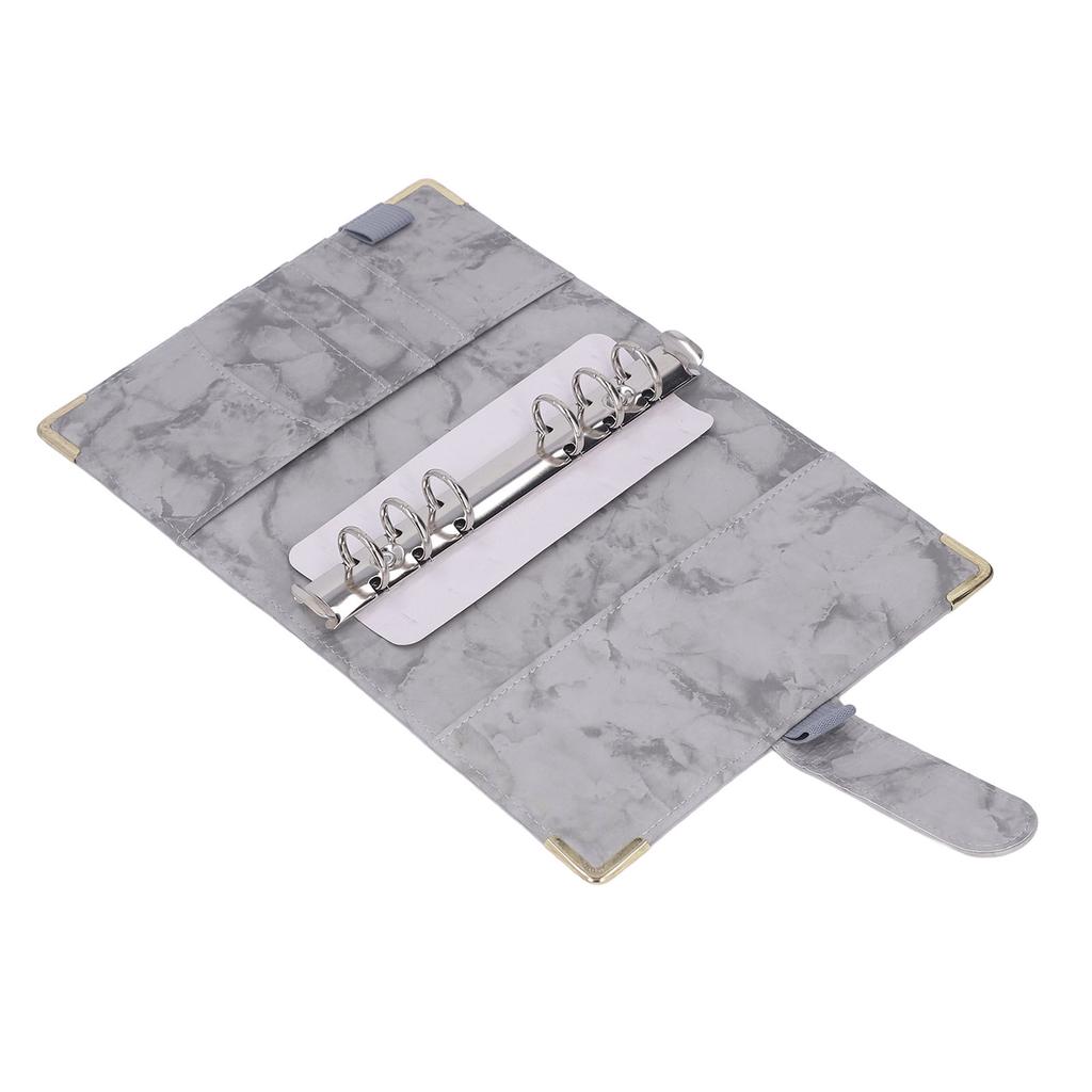 A6 PU Leather 6 Holes Budget Binder with 8 Zipper Bag 12 Budget Sheet 2 Stickers Replaceable Inner Core Cash Budget