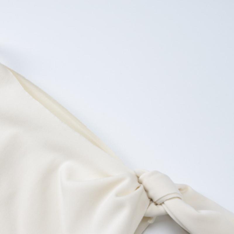 European and American Summer Slanted Shoulder Single Shoulder Twisted Slim Fit Solid Color Dress