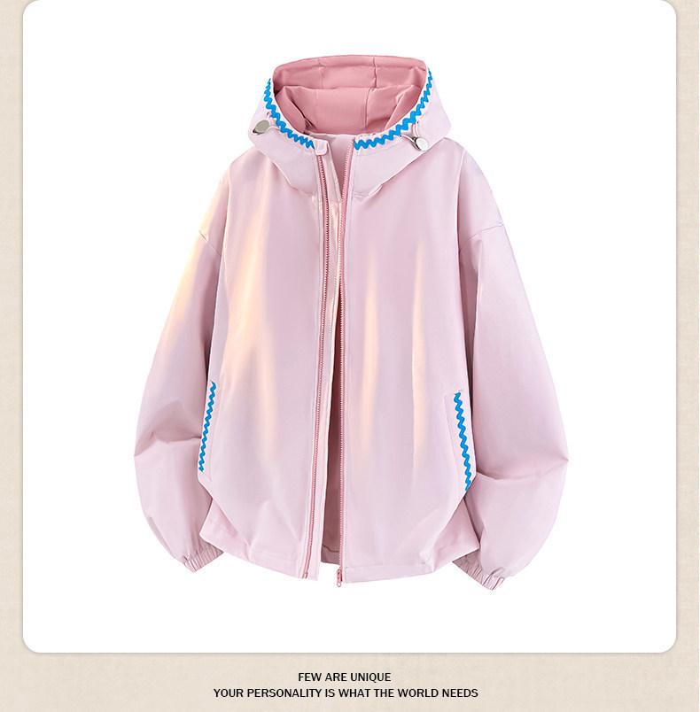 2026 Women's Color Block Hooded Windproof Waterproof Mountaineering Jacket