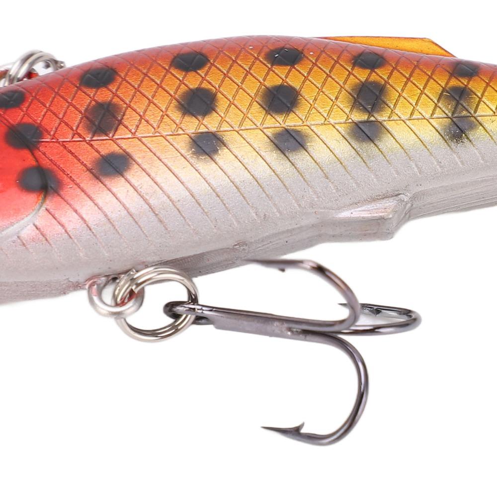 6PCS with Treble Hook Lipless Crankbaits 8cm 10g Crankbait Fishing Lures VIB Fishing Lures  for Bass