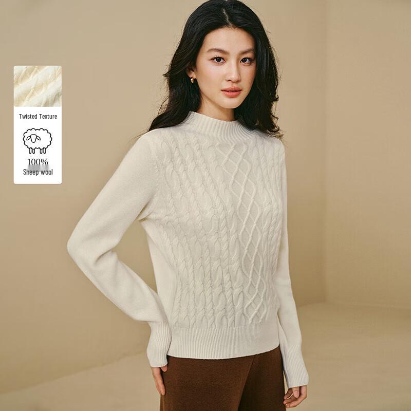 

Женский свитер Inman с кабельным узором из чистой мериносовой шерсти, воротник-стойка XL