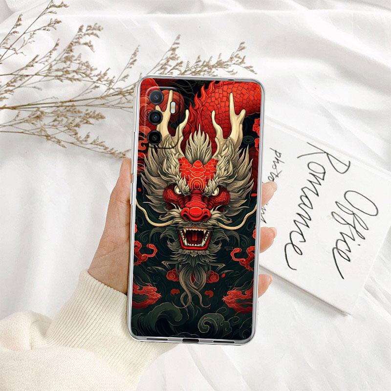 IK23 Chinese Dragon Transparent Phone Case for Motorola Moto G40 G04 G05 One Ace Action  Fusion + Plus Hyper Macro Vision Zoom