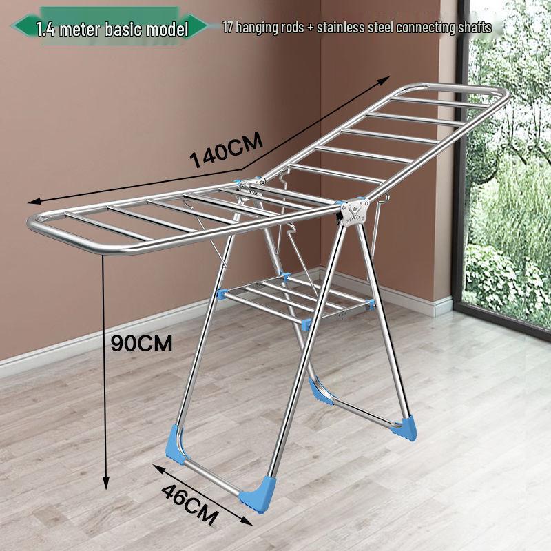 Foldable Stainless Steel Clothes Rack for Indoor/Outdoor Use