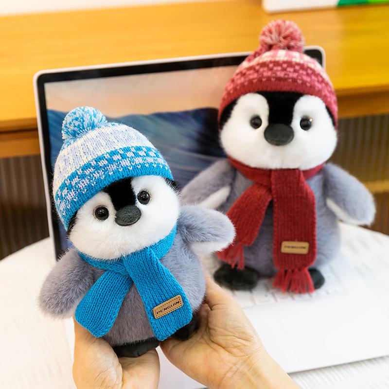 Children's Penguin Doll Companion - Cute Plush Toy & Soothing Gift with Scarf and Hat