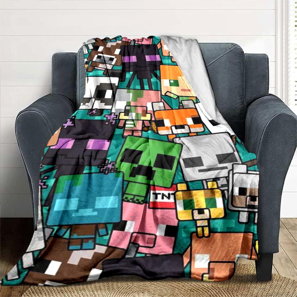 Minecraft Blanket Comfortable Suitable For Seaside Livingroom Office For All Occasions Playful Design Perfect Gift For Relatives And Friends