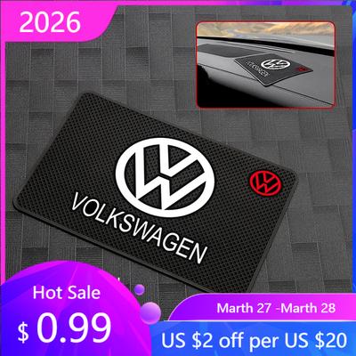VW GTI GOLF 2026 Hot Για VW VOLKSWAGEN PVC Μη Ολισθηρό Πατάκι Αυτοκινήτου Πίνακας Οργάνων Τηλέφωνο Αντιολισθητικό Pad Για Volkswagen Golf Tiguan Jetta Trans