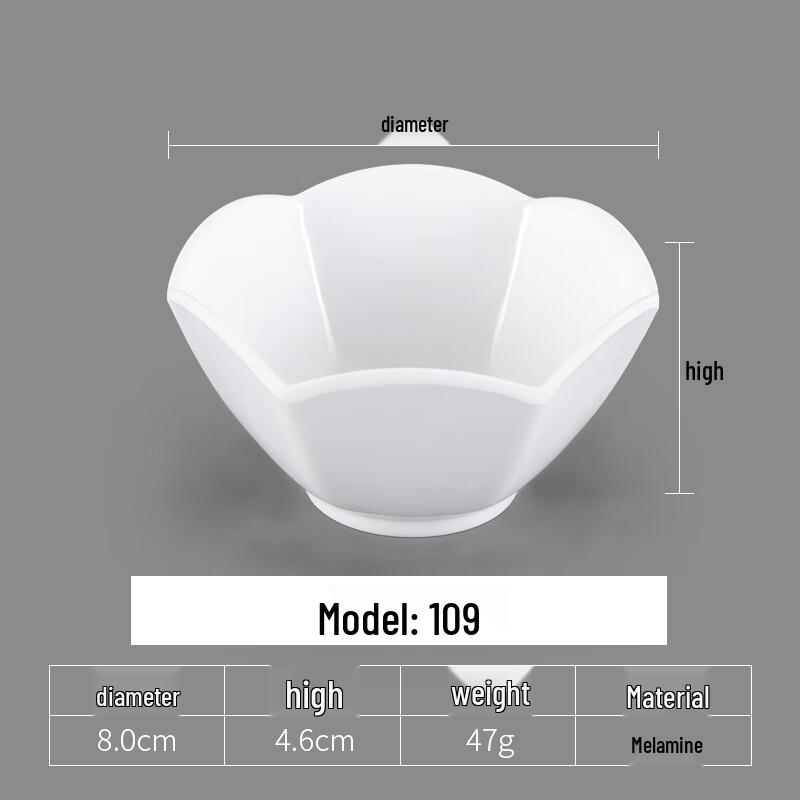 Wuhe Thickened Melamine Round Dipping Sauce Dishes (Set of 10)