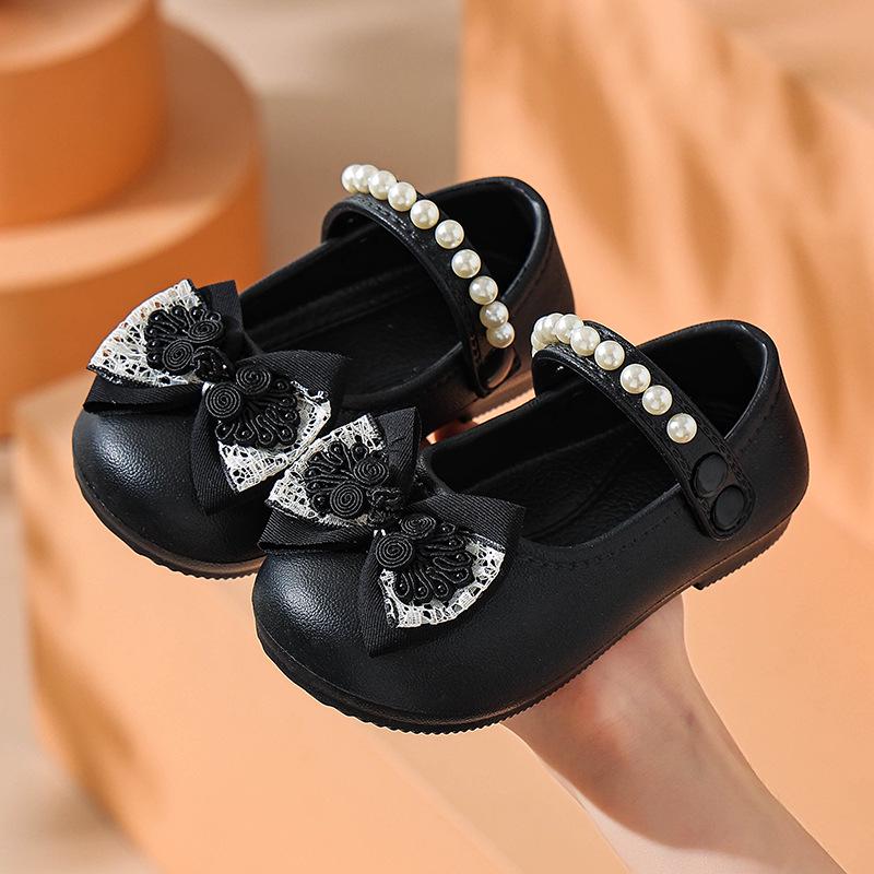 Mädchen-Sandalen mit weicher Sohle und Schleife - Frühling/Herbst Mokassins