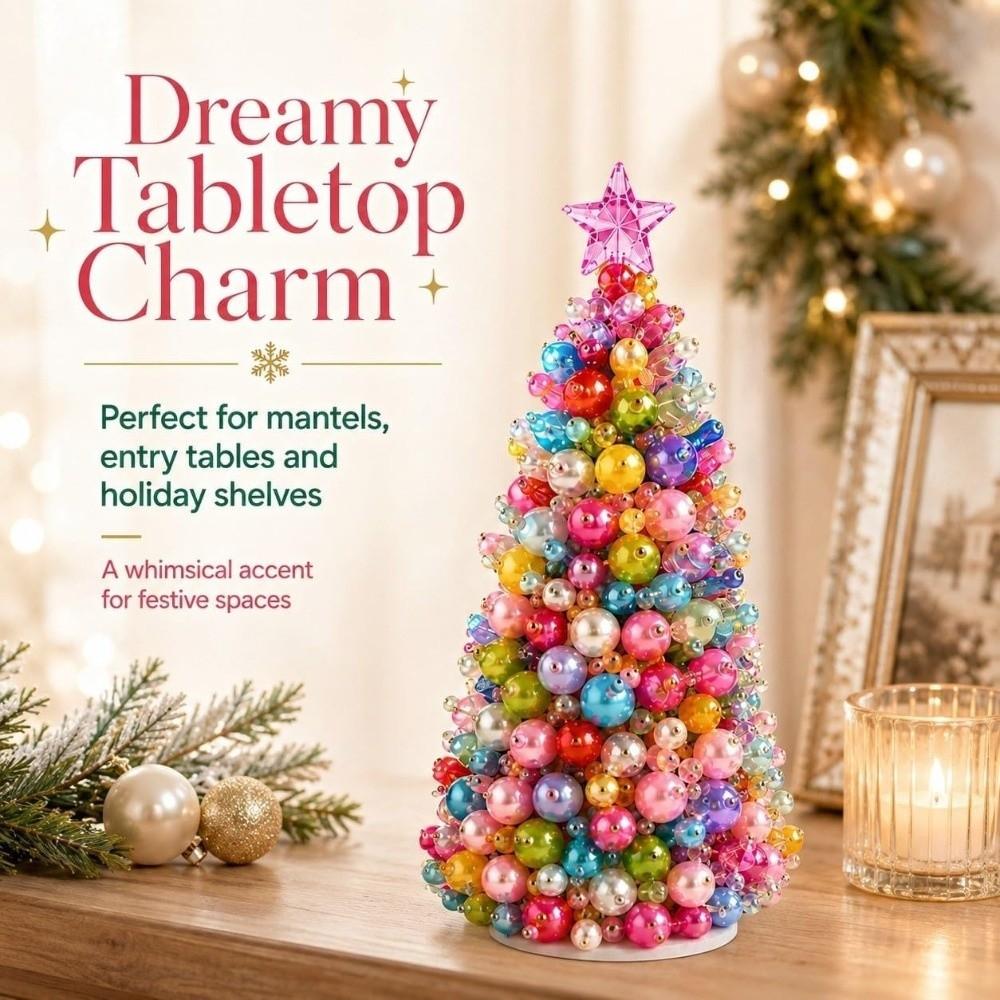 Educational Dreamy Beaded Christmas Tree DIY Kit Sparkling Mini Bead Weaving Set Beginner-Friendly