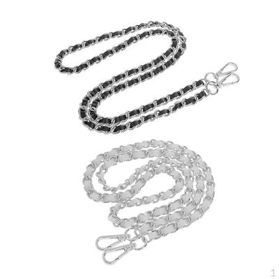 2 Pieces PU Leather Bag Chains, On Both Ends It Has Two Metal Buckles, ACcessories for DIY Handmade