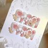 1PC Pink Dream Princess Gradual Change Smudge Flower Bow Handmade Gel Nail Patch