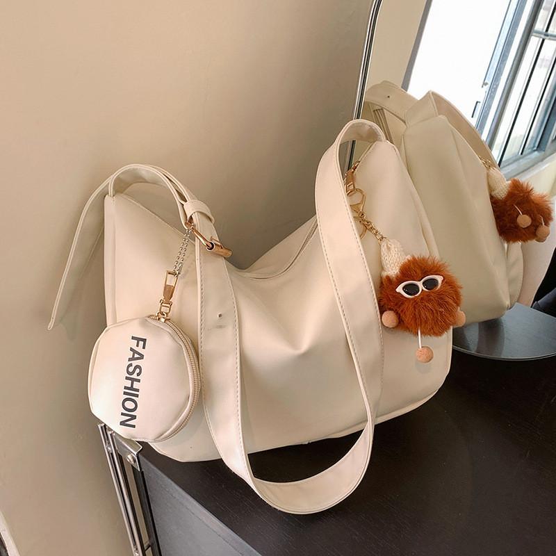 

Stylish Retro Large Capacity Tote Bag 2023 Fall Fashion Shoulder Crossbody Bag Without Pendant слоновая кость