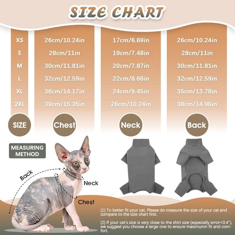 Cat Full-Body Jumpsuit With Turtleneck Warm Sweater Hairless Cats XS To 2XL