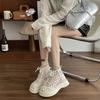 Fashion 2025 New Women's Sandals Thick Sole Lace Mesh Lace-up Embroider Women's Boots Dress Forest Anti-Slip Sole Breathable Zapatillas