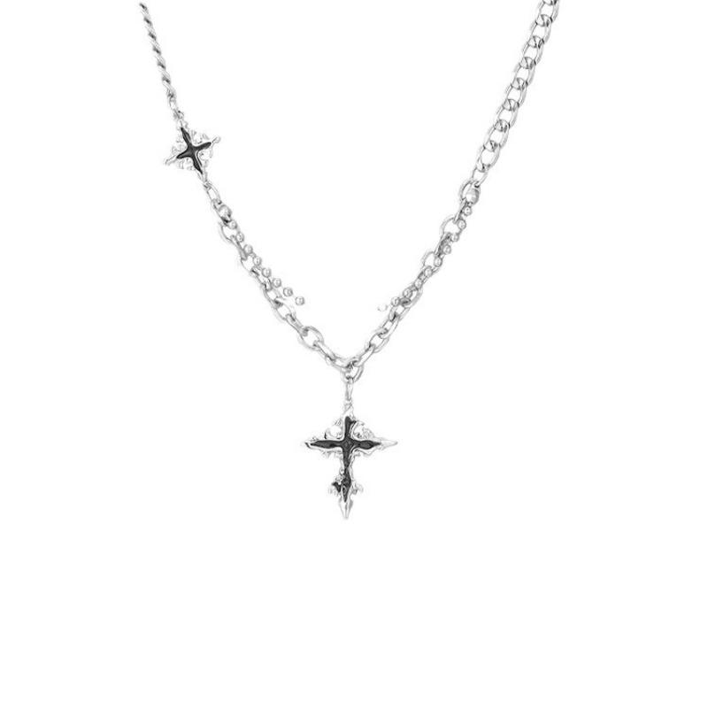 Trendy Hip Hop Cross Pendant Cuban Chain Necklace For Men Jewelry